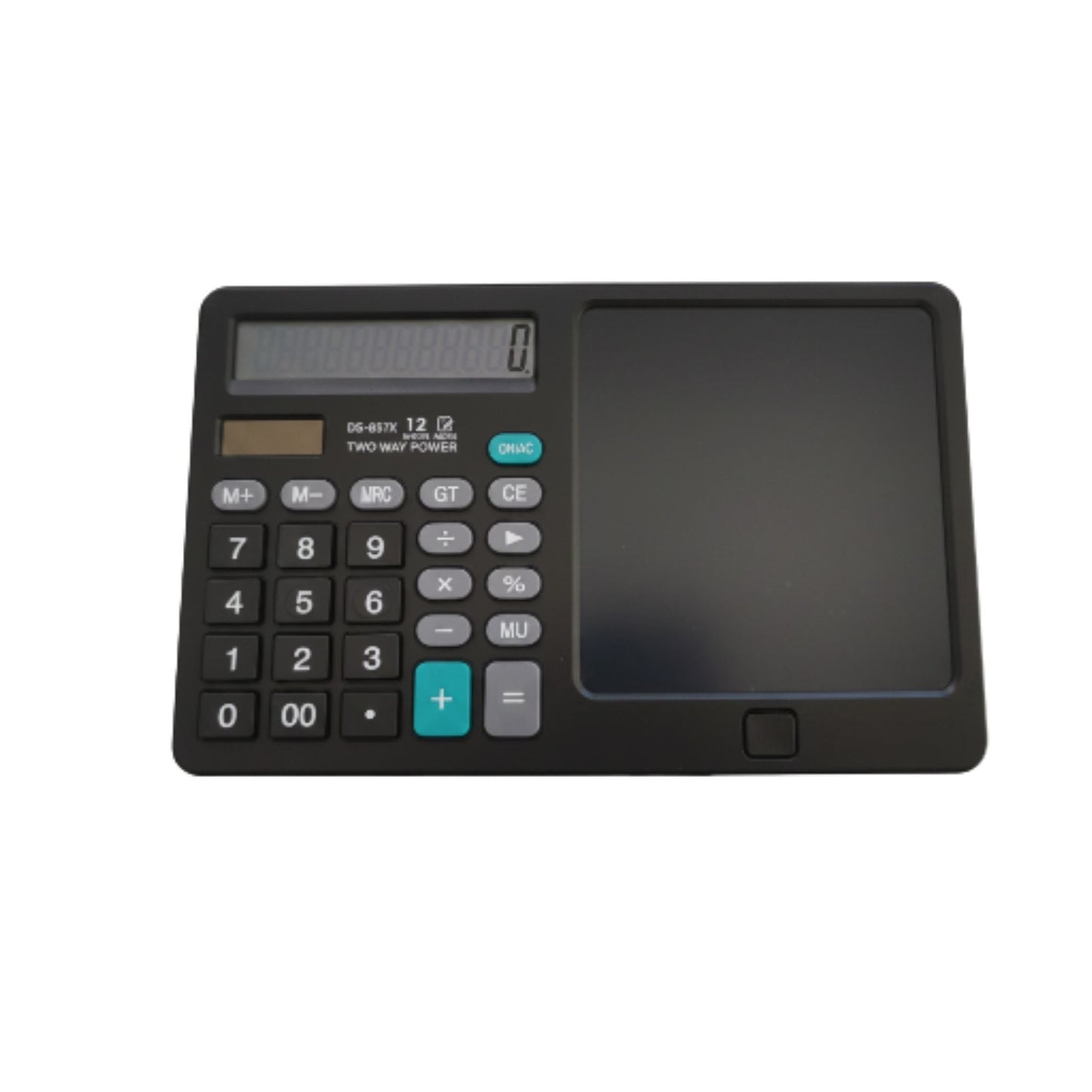 2 In 1 Calculator With Writing Pad Black On White Background