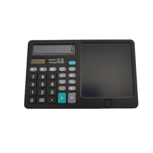 2 In 1 Calculator With Writing Pad Black On White Background