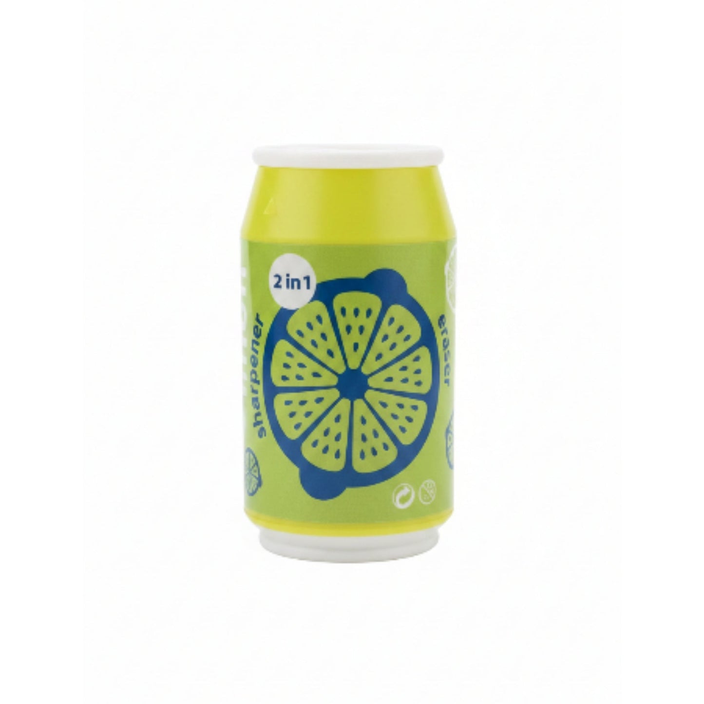 2-in-1 Can-Shaped Sharpener & Eraser - Lemon