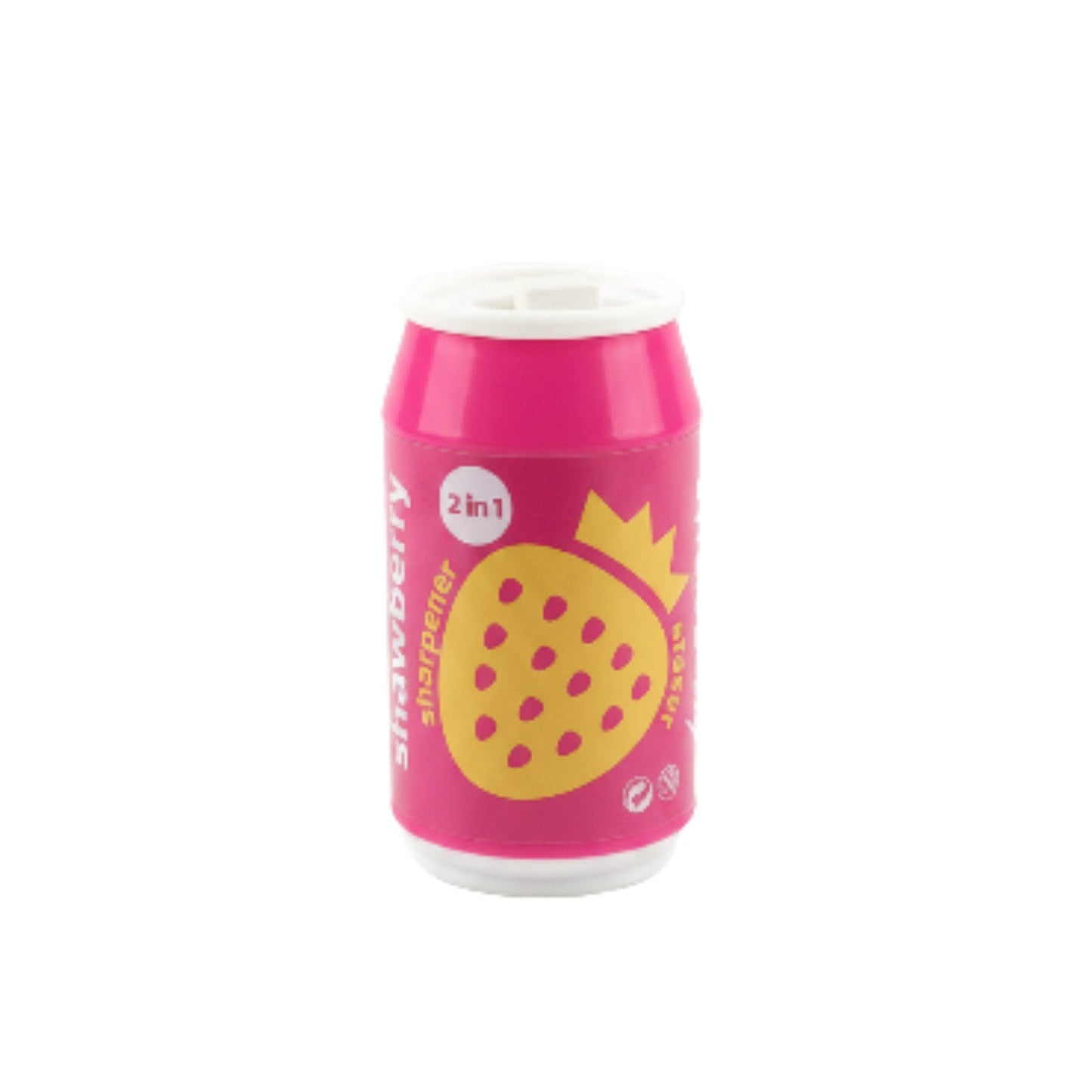 2-in-1 Can-Shaped Sharpener & Eraser - Strawberry
