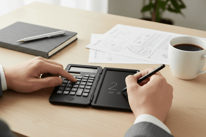 2 In 1 Slim Calculator With Writing Pad Lifestyle