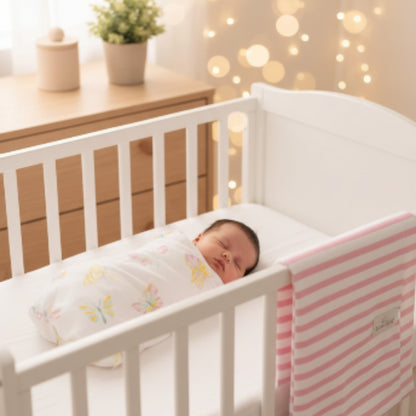 2-Piece Baby Receiver Blanket Set | Soft Newborn Receiving Blankets - Butterfly