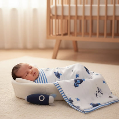 2-Piece Baby Receiver Blanket Set | Soft Newborn Receiving Blankets - Space