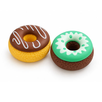 2 Piece Mini Donut Eraser Set – Cute Novelty Stationery Erasers – Donut Design