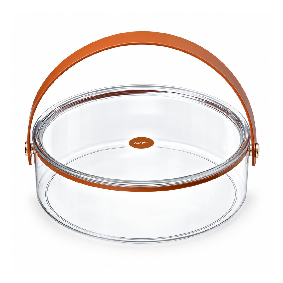 2 Piece Round Acrylic Storage Set – Clear Storage Containers with Lids & Carry Straps