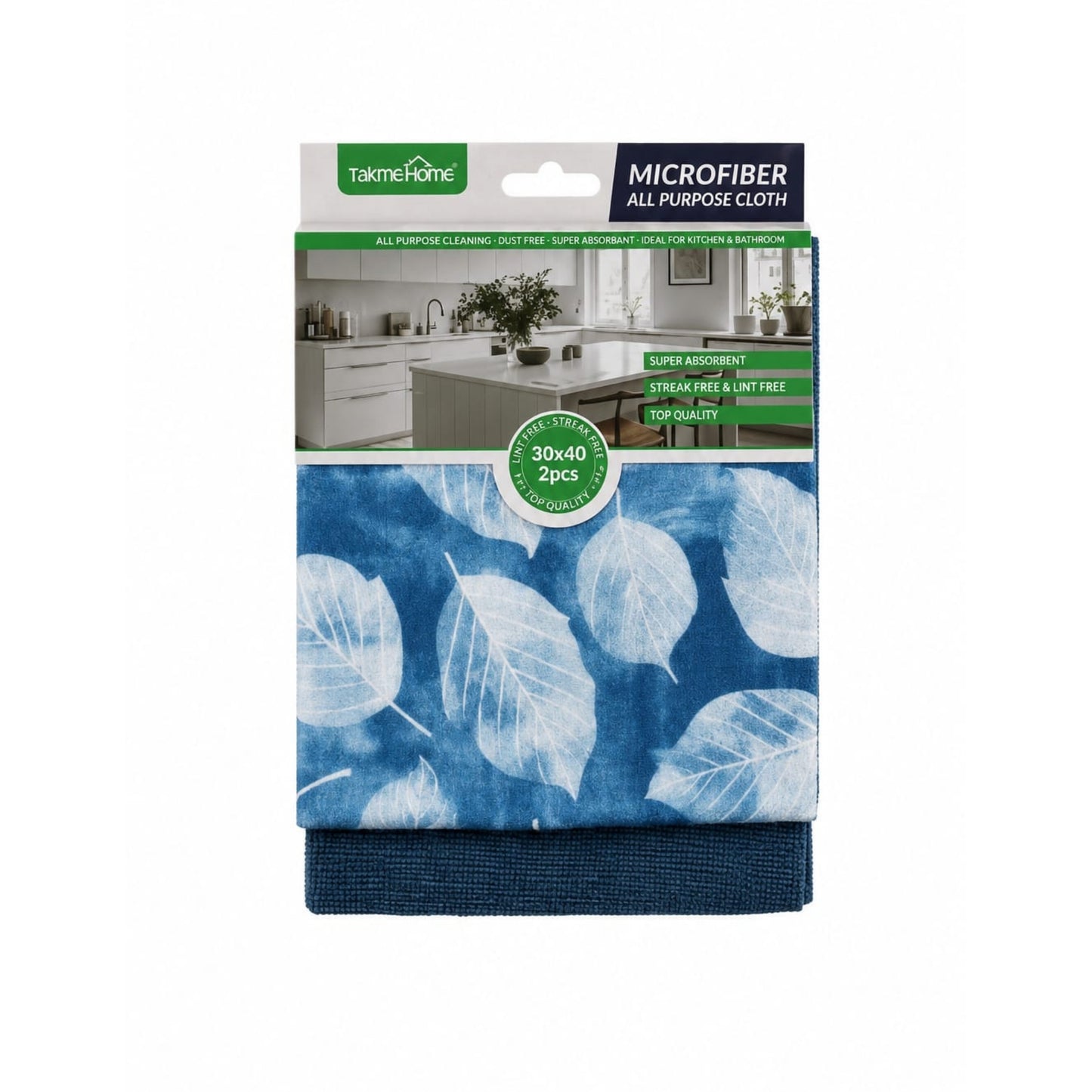 2 Piece Takmehome Microfibre Printed Cloths 30x40cm – All-Purpose Cloths