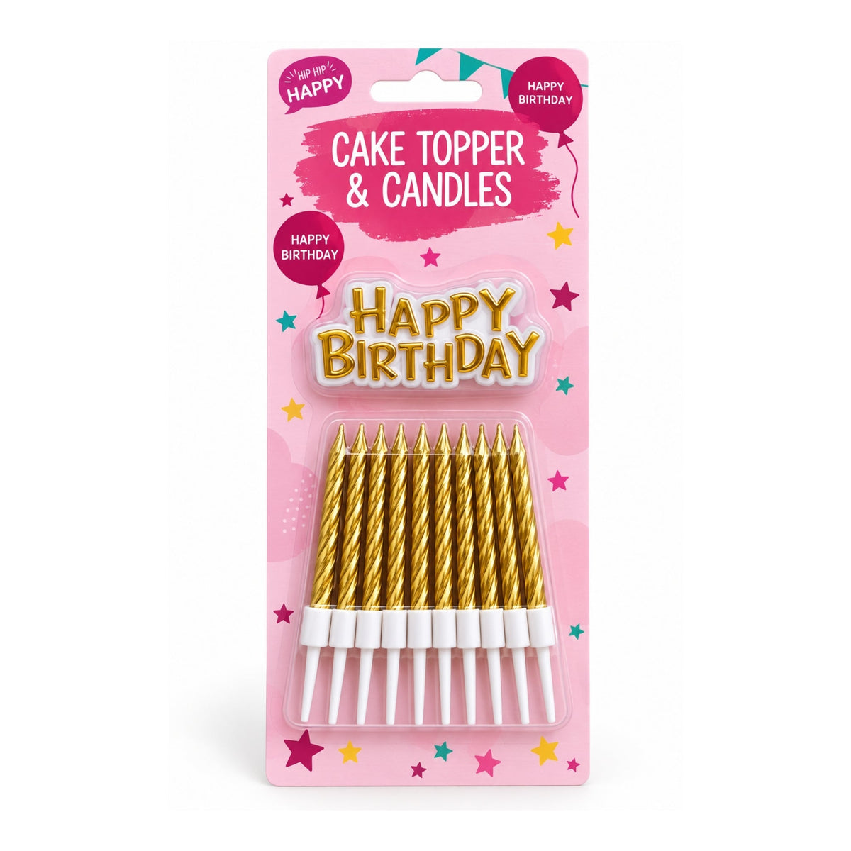 20 Piece Candle & Cake Topper Set – Birthday Cake Decorating Accessories