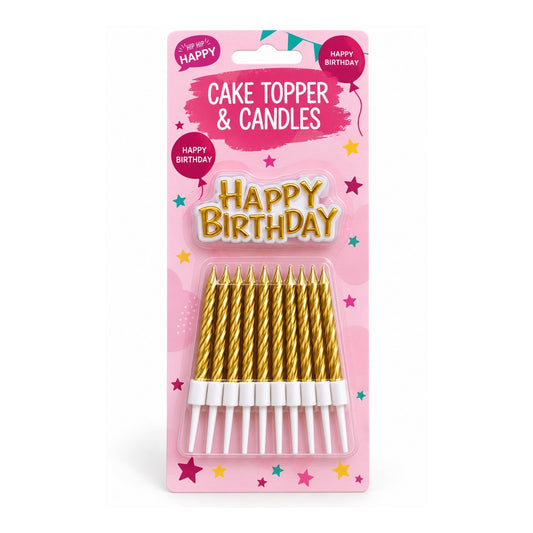 20 Piece Candle & Cake Topper Set – Birthday Cake Decorating Accessories
