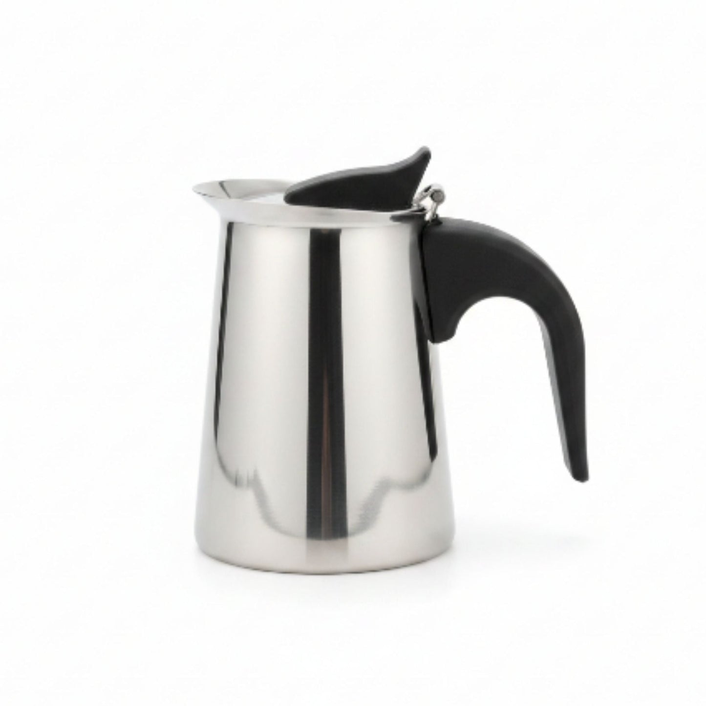 200ml Stainless Steel Italian Espresso Maker On White Background