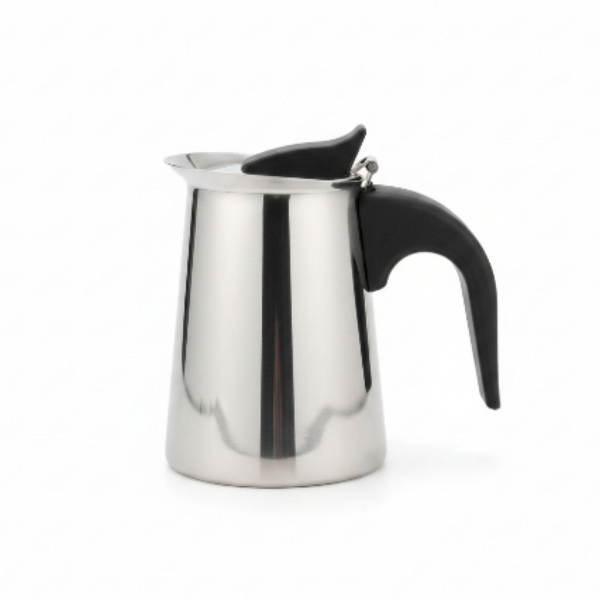200ml Stainless Steel Italian Espresso Maker On White Background