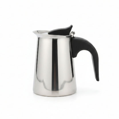 200ml Stainless Steel Italian Espresso Maker On White Background