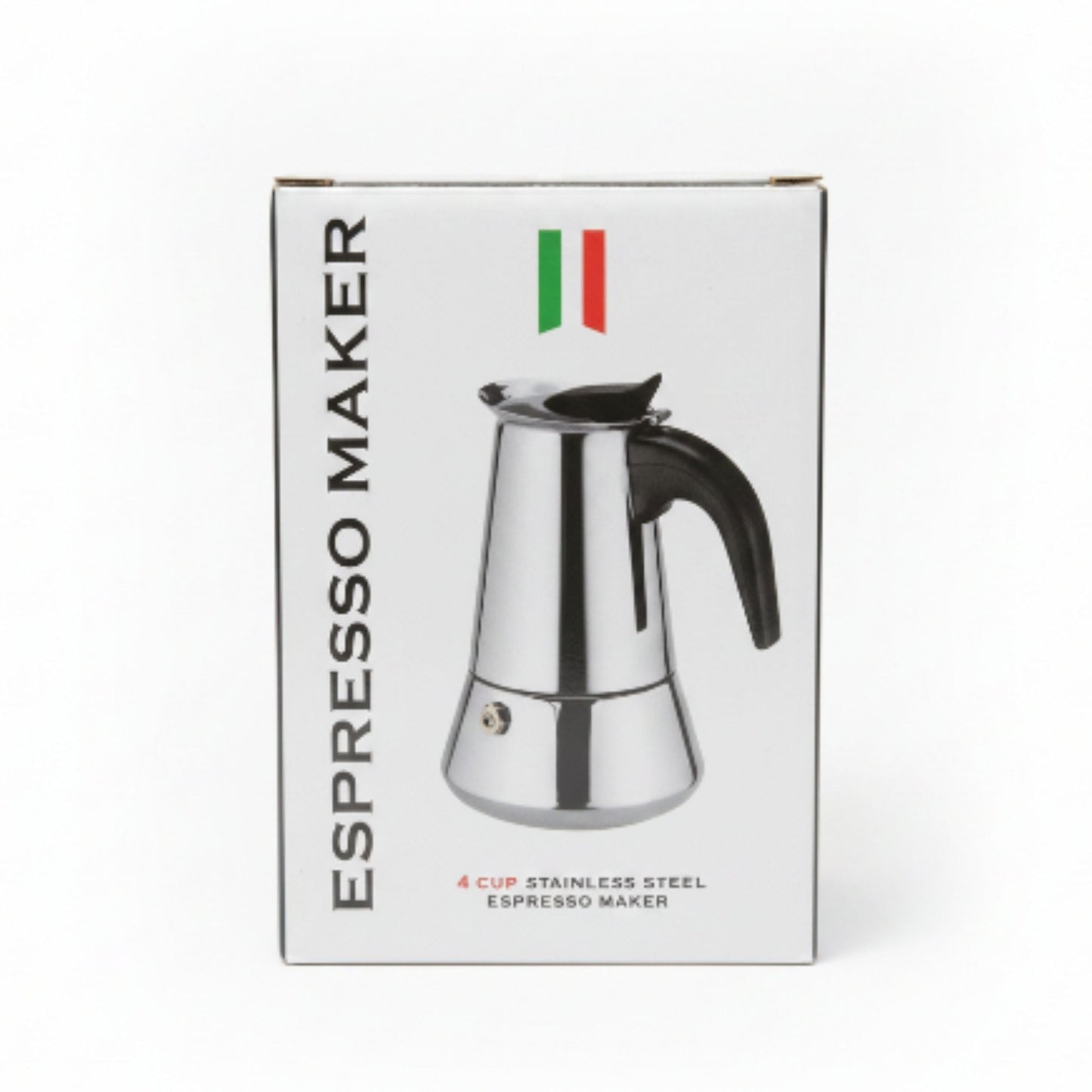 200ml Stainless Steel Italian Espresso Maker On White Background