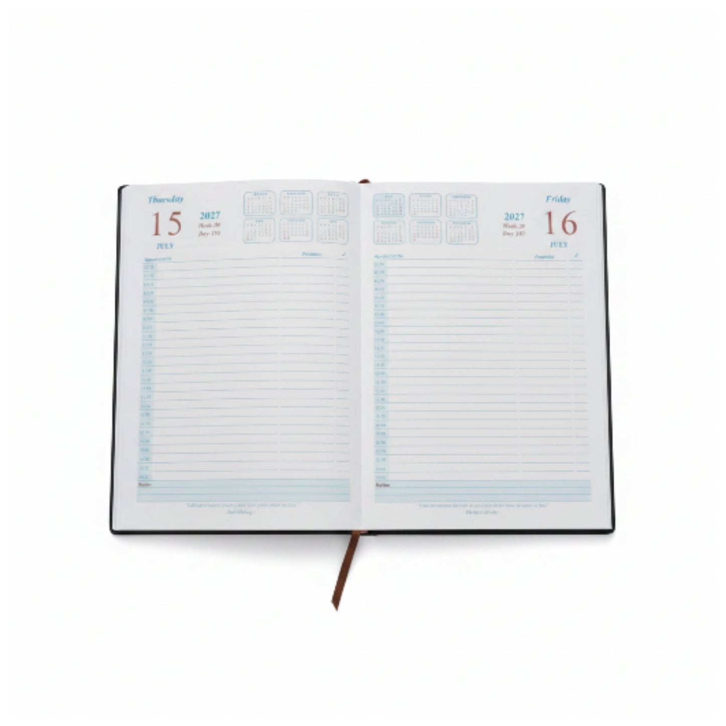 2027 A5 Daily Diary Planner - Classic Black