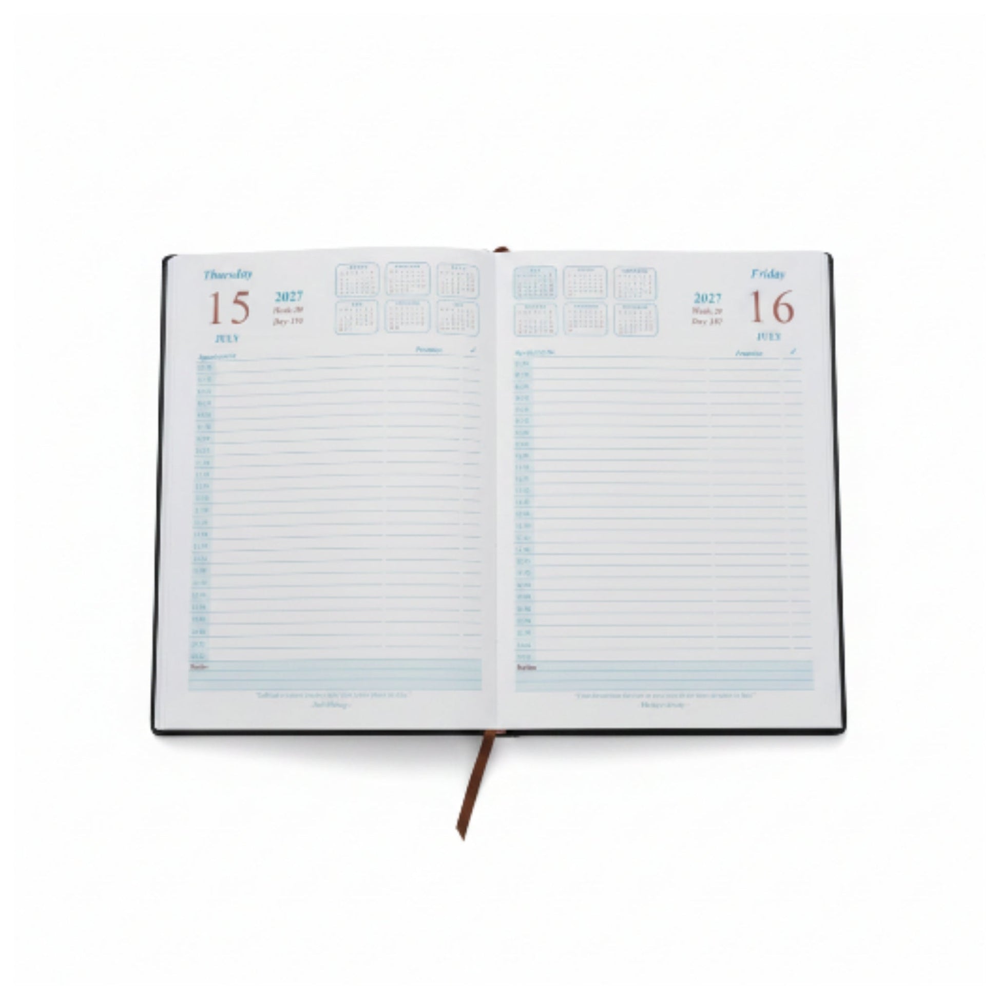 2027 A5 Daily Diary Planner - Classic Black