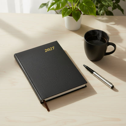 2027 A5 Daily Diary Planner - Classic Black