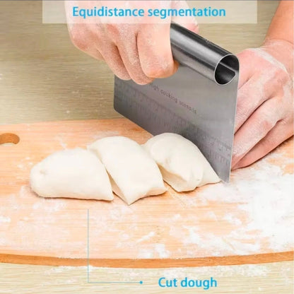 20cm Stainless Steel Dough Scraper – Baking & Pastry Cutter with Easy Grip Handle