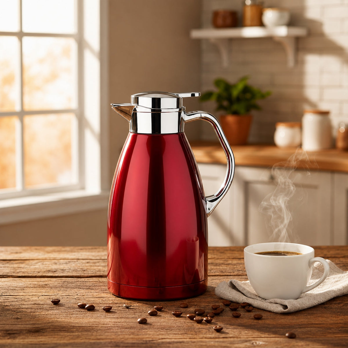 2.3L Vacuum Flask – Insulated Hot & Cold Beverage Flask with Carry Handle – Large Capacity