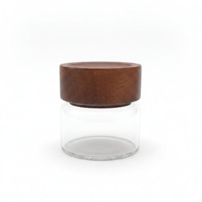 260ml Glass Storage Jar Set with Acacia Wood Lids – 2 Pack Pantry Containers