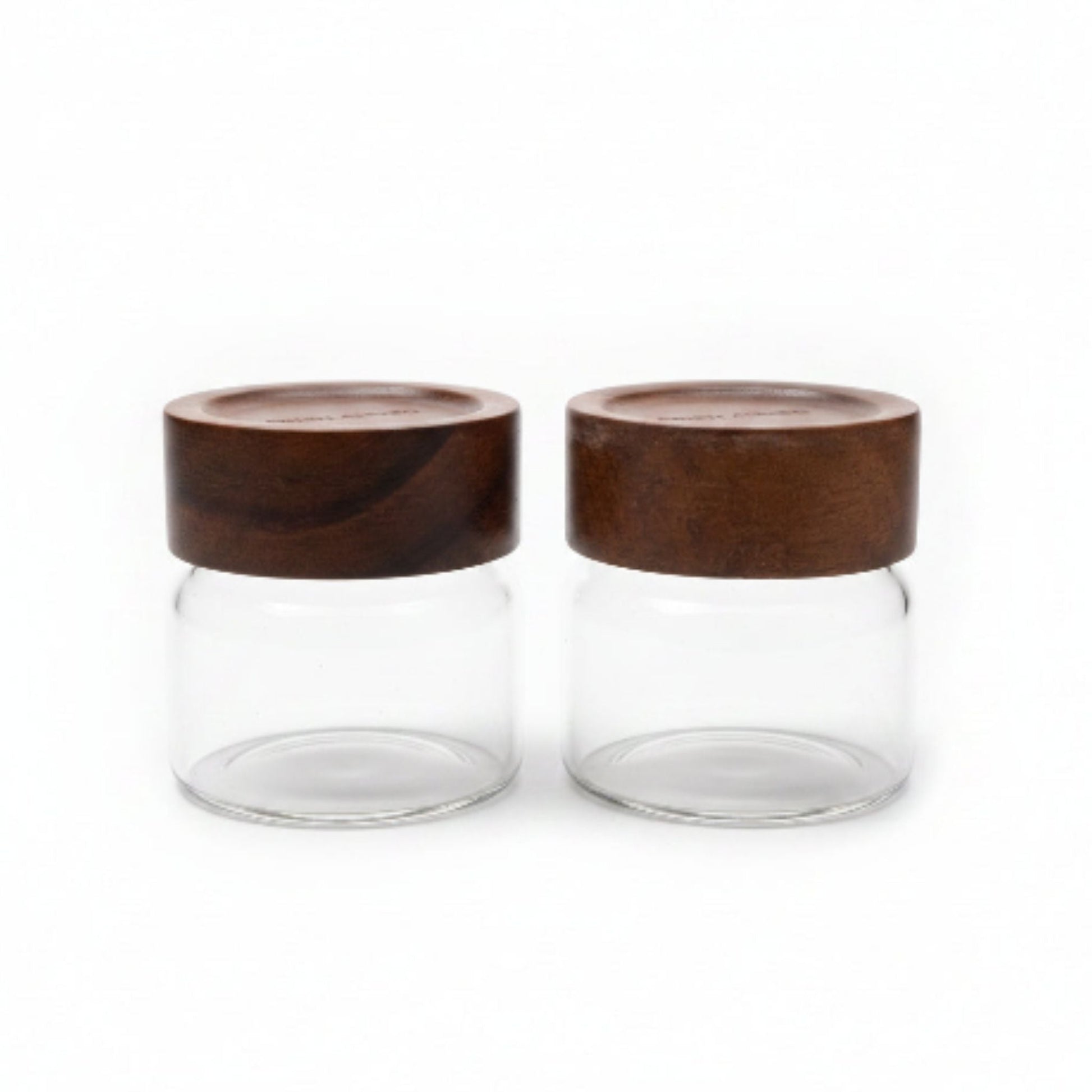 260ml Glass Storage Jar Set with Acacia Wood Lids – 2 Pack Pantry Containers