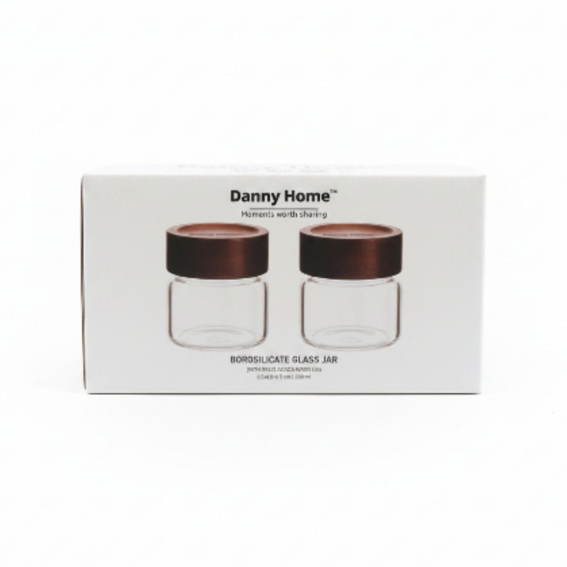 260ml Glass Storage Jar Set with Acacia Wood Lids – 2 Pack Pantry Containers