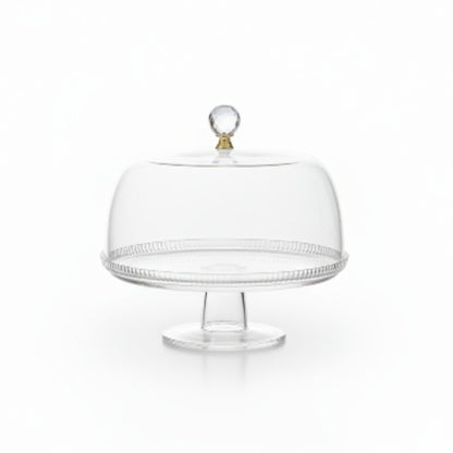 29cm Round Elegant Acrylic Cake Dome - Footed Cake Stand with Lid - Clear