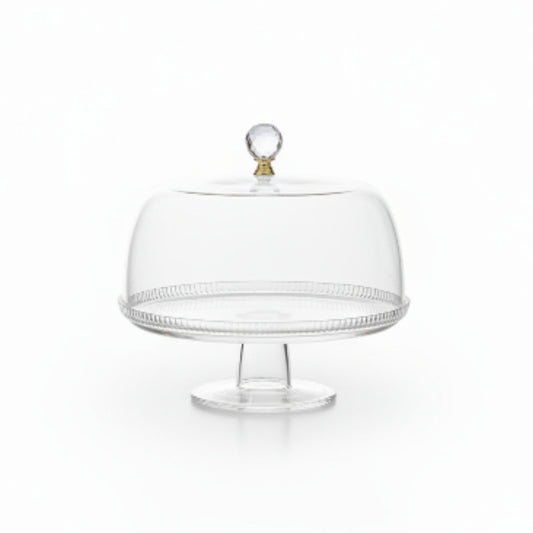 29cm Round Elegant Acrylic Cake Dome - Footed Cake Stand with Lid - Clear