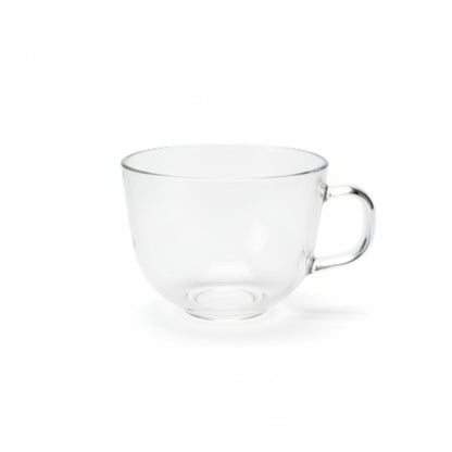 2pc Clear Glass Soup Mugs 450ml – Heat Resistant Handle Bowls for Soup, Noodles & Hot Drinks