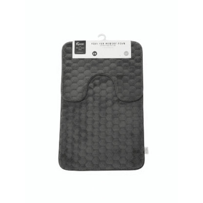 2pc Faux Fur Memory Foam Bathroom Mat Set – Soft Plush Anti-Slip Floor Rugs