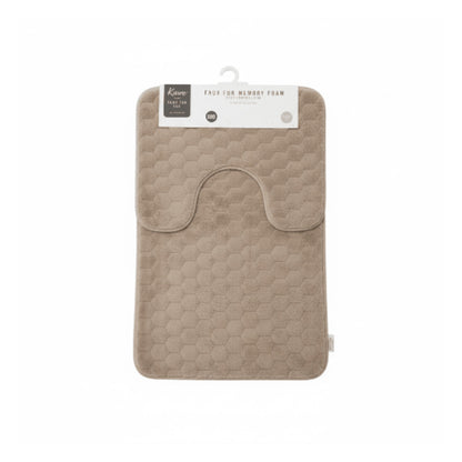 2pc Faux Fur Memory Foam Bathroom Mat Set – Soft Plush Anti-Slip Floor Rugs