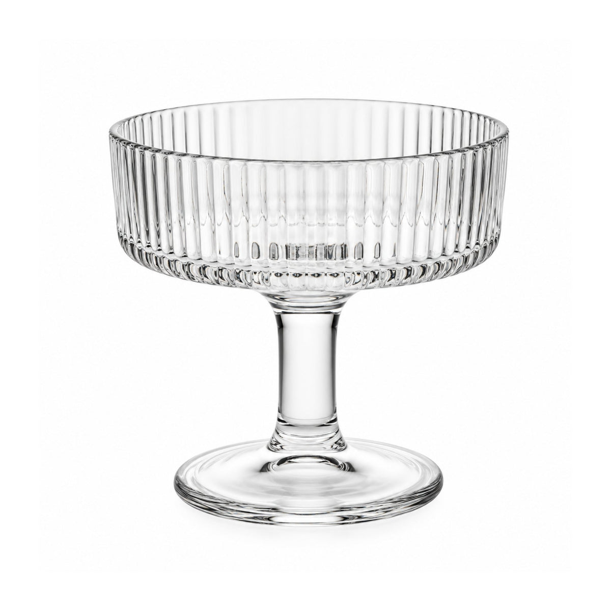 2pc Premium Ribbed Glass Ice Cream Sundae Cups – Dessert Serving Bowls