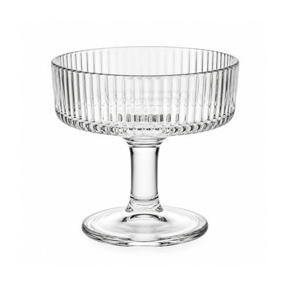 2pc Premium Ribbed Glass Ice Cream Sundae Cups – Dessert Serving Bowls