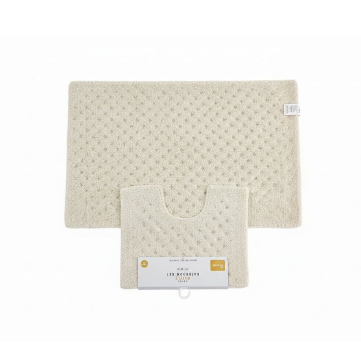 2pc Waffle Cotton Bathroom Mats