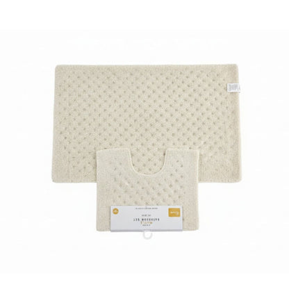2pc Waffle Cotton Bathroom Mats