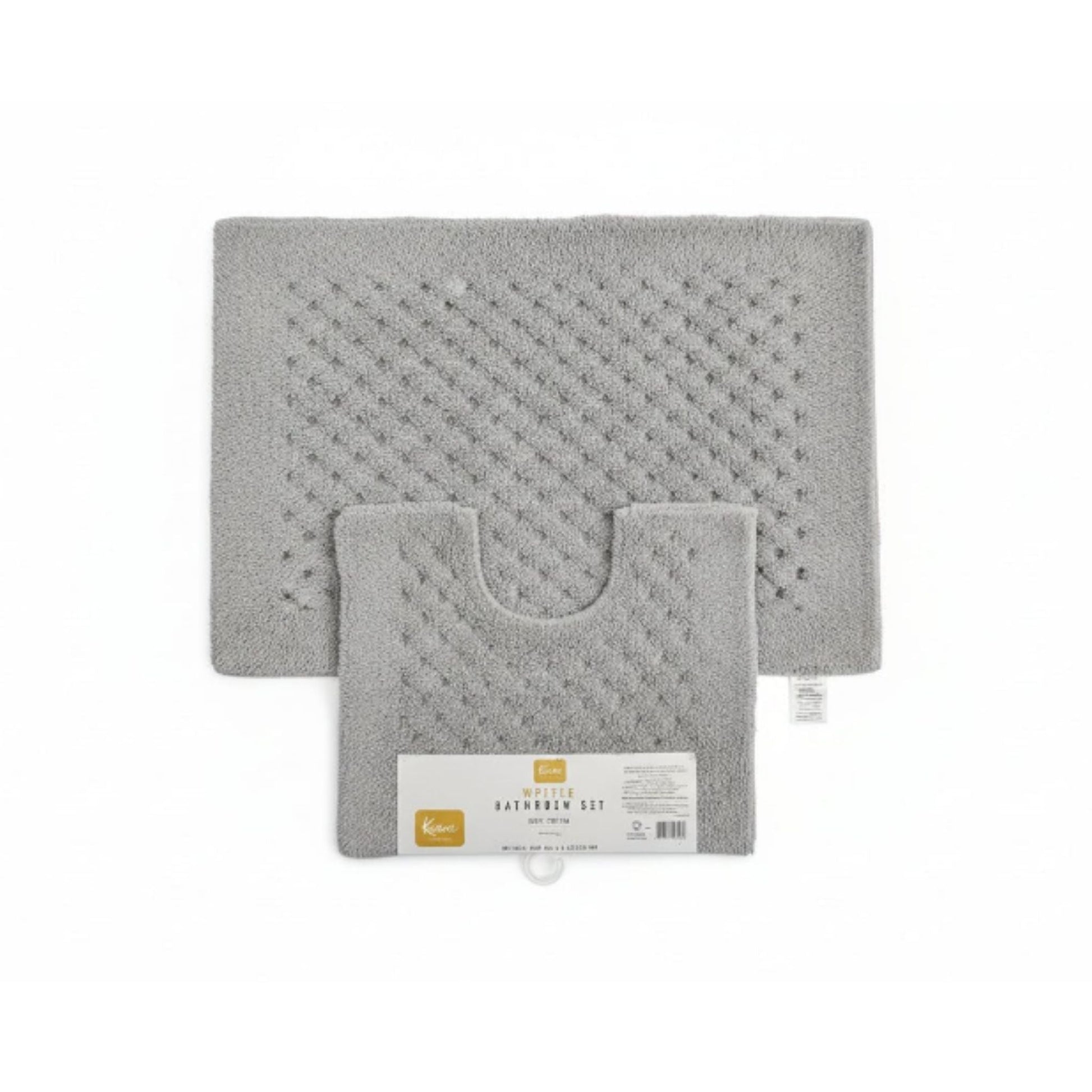 2pc Waffle Cotton Bathroom Mats