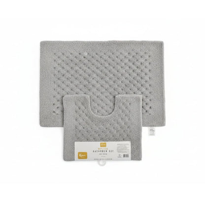 2pc Waffle Cotton Bathroom Mats