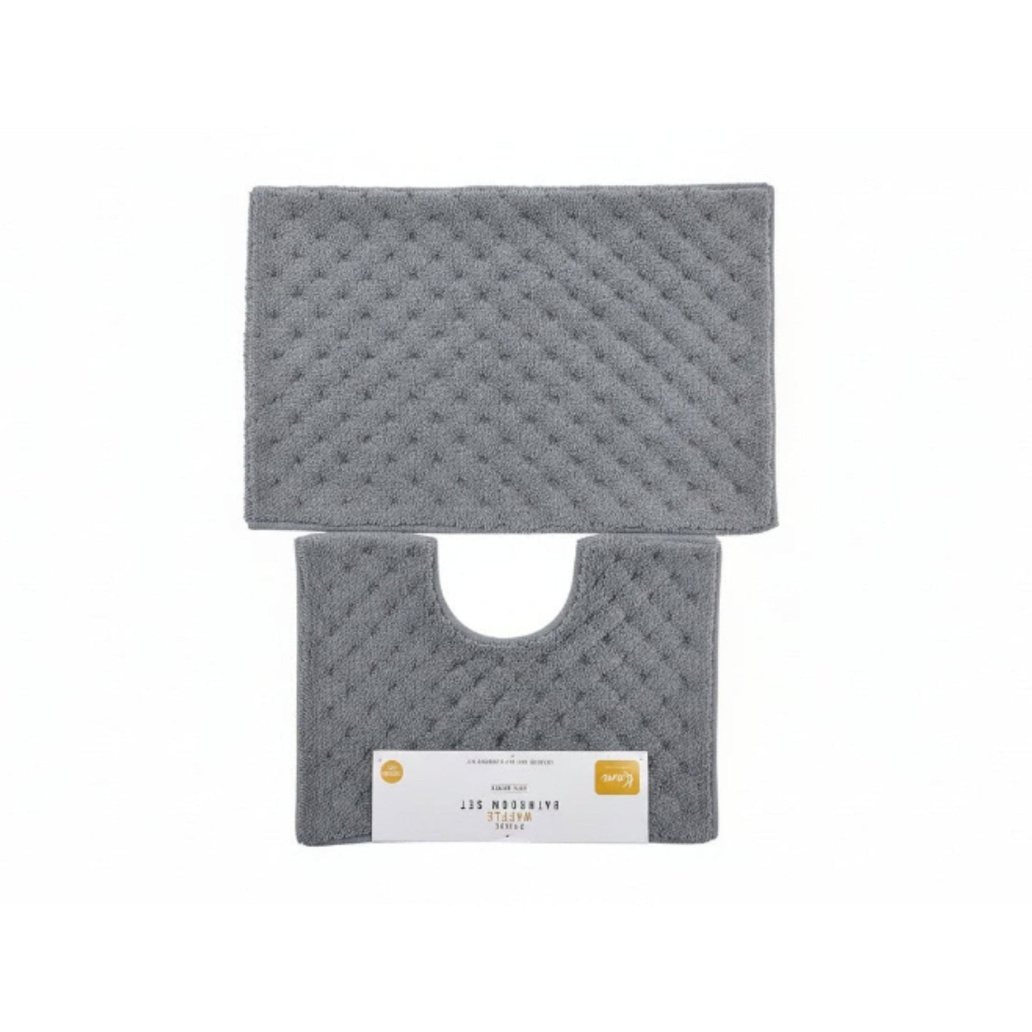 2pc Waffle Cotton Bathroom Mats