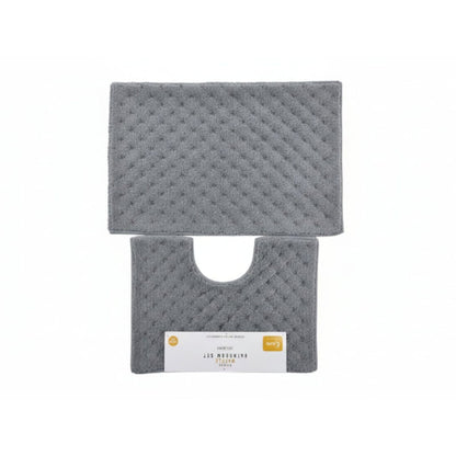 2pc Waffle Cotton Bathroom Mats