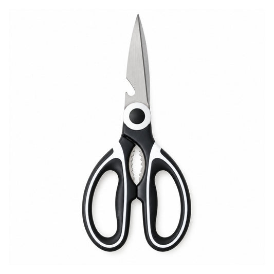 3 In 1 Stainless Steel Kitchen Scissors – Multi-Purpose Food Prep & Cutting Tool – Black