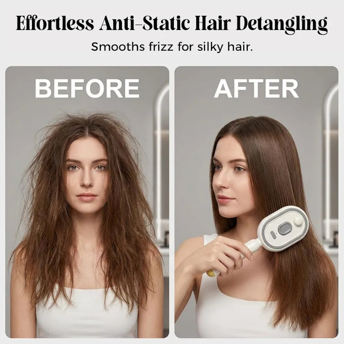 3-in-1 Steam Hair Brush – Heated Styling Brush with Steam Function for Massaging, Straightening & Detangling