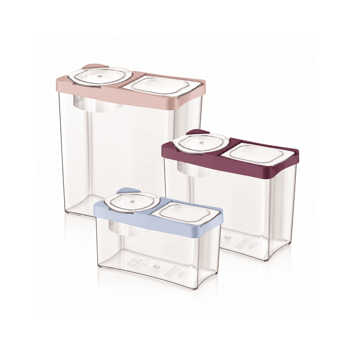 3 Piece Bager Calista Dry Food Box Set – 2L, 3L & 4L Airtight Storage Containers