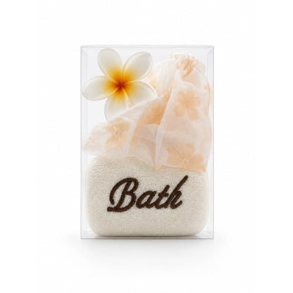 3 Piece Bath & Shower Set – Body Sponge, Shower Cap & Flower Hair Grip for Everyday Bathing, Showering & Personal Care