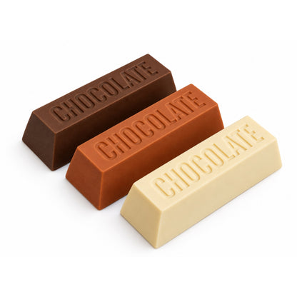 3 Piece Mini Chocolate Eraser Set – Cute Novelty Stationery Erasers – Chocolate Bar Design