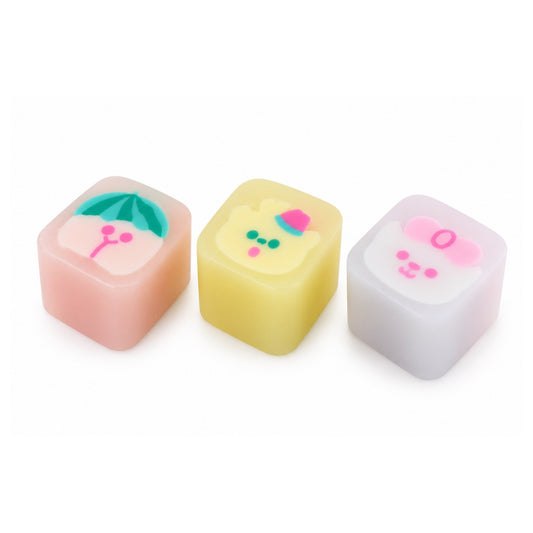 3 Piece Mini Cube Eraser Set – Cute Novelty Stationery Erasers – Cube Design