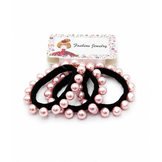 3-Piece Pearl Headband Set – Elegant Pearl Hairbands for Women & Girls - Pink
