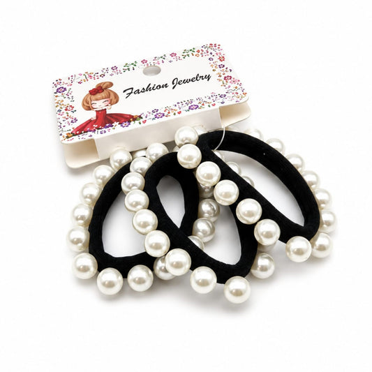 3-Piece Pearl Headband Set – Elegant Pearl Hairbands for Women & Girls - White
