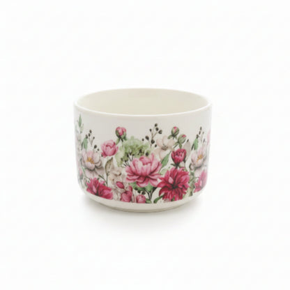 3-Piece Pink Flower Ceramic Serving Bowl Set – Decorative Multi-Purpose Kitchen & Dining Bowls