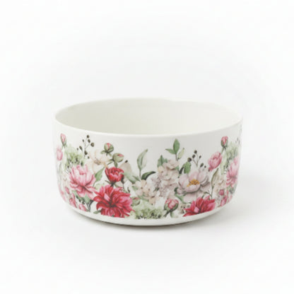 3-Piece Pink Flower Ceramic Serving Bowl Set – Decorative Multi-Purpose Kitchen & Dining Bowls