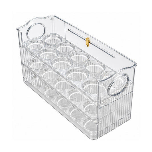 3 Tier Acrylic Egg Storage Tray – Stackable Space-Saving Design