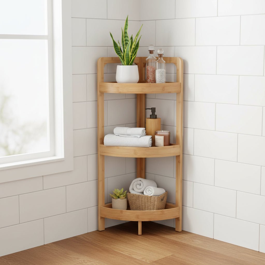 3 Tier Bamboo Corner Storage Rack