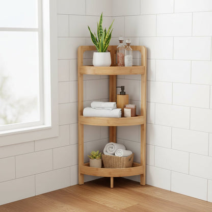 3 Tier Bamboo Corner Storage Rack